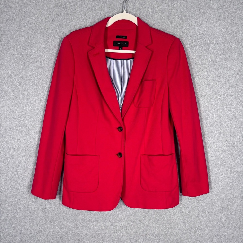 Talbots Aberdeen Blazer Jacket Size 10 Tailored Ponte Knit‎ Old Money Equestrian